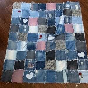 Hand made denim quilt